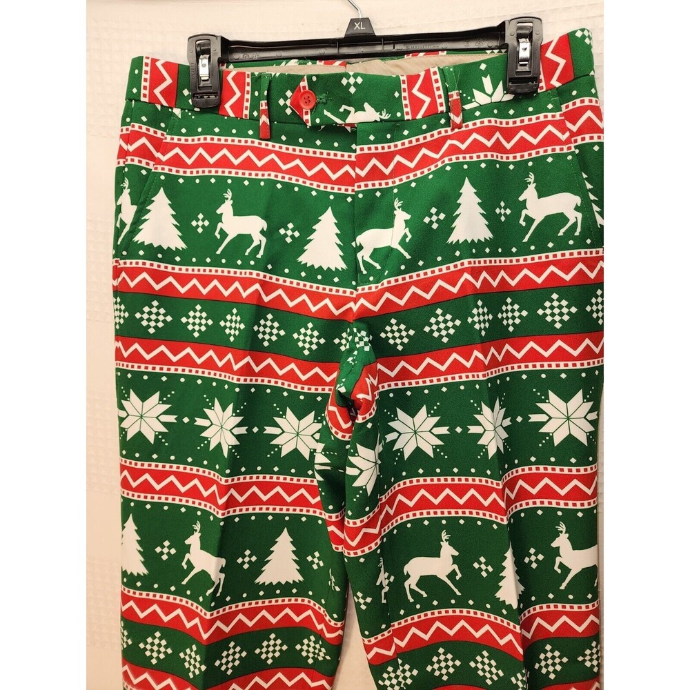 Opposuit Mens suit Size 36 Christmas Green Tree Holiday With Tie - Picture 14 of 16